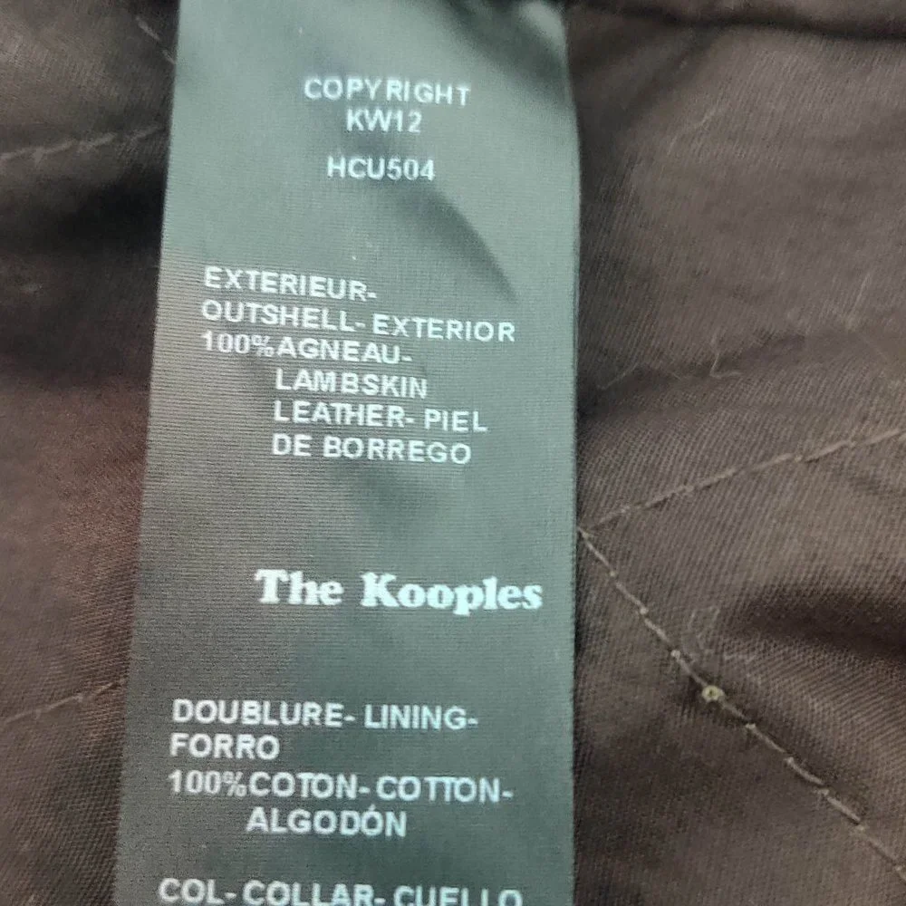 The Kooples Aviator Leather Bomber Jacket with Detachable Fur Collar in Brown XL